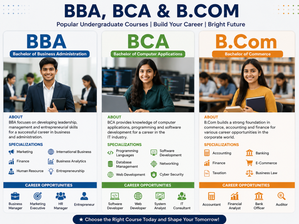 BBA vs BCA vs B.Com After 12th in Varanasi: Best Course for Commerce and Non-Math Students featured image